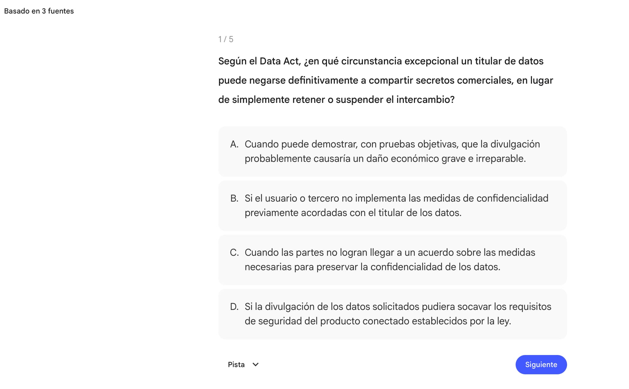 Usos legales de flash cards, cuestionarios e informes en NotebookLM