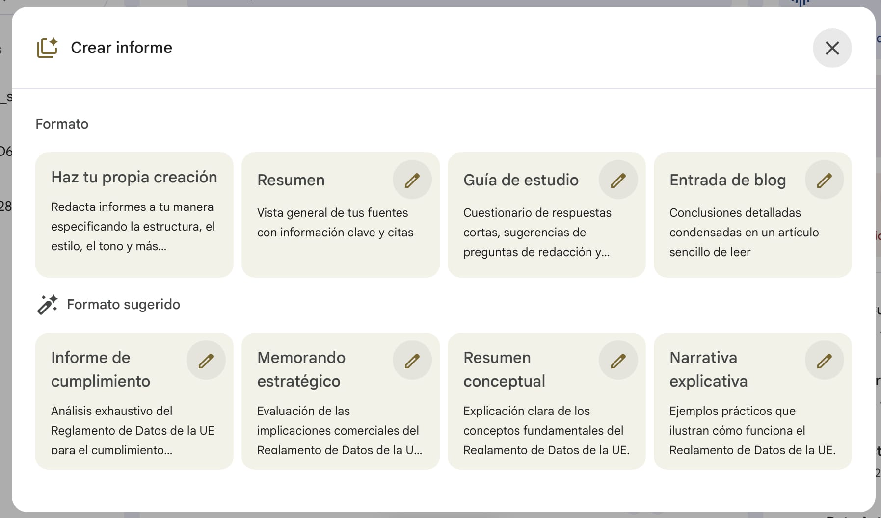 Usos legales de flash cards, cuestionarios e informes en NotebookLM