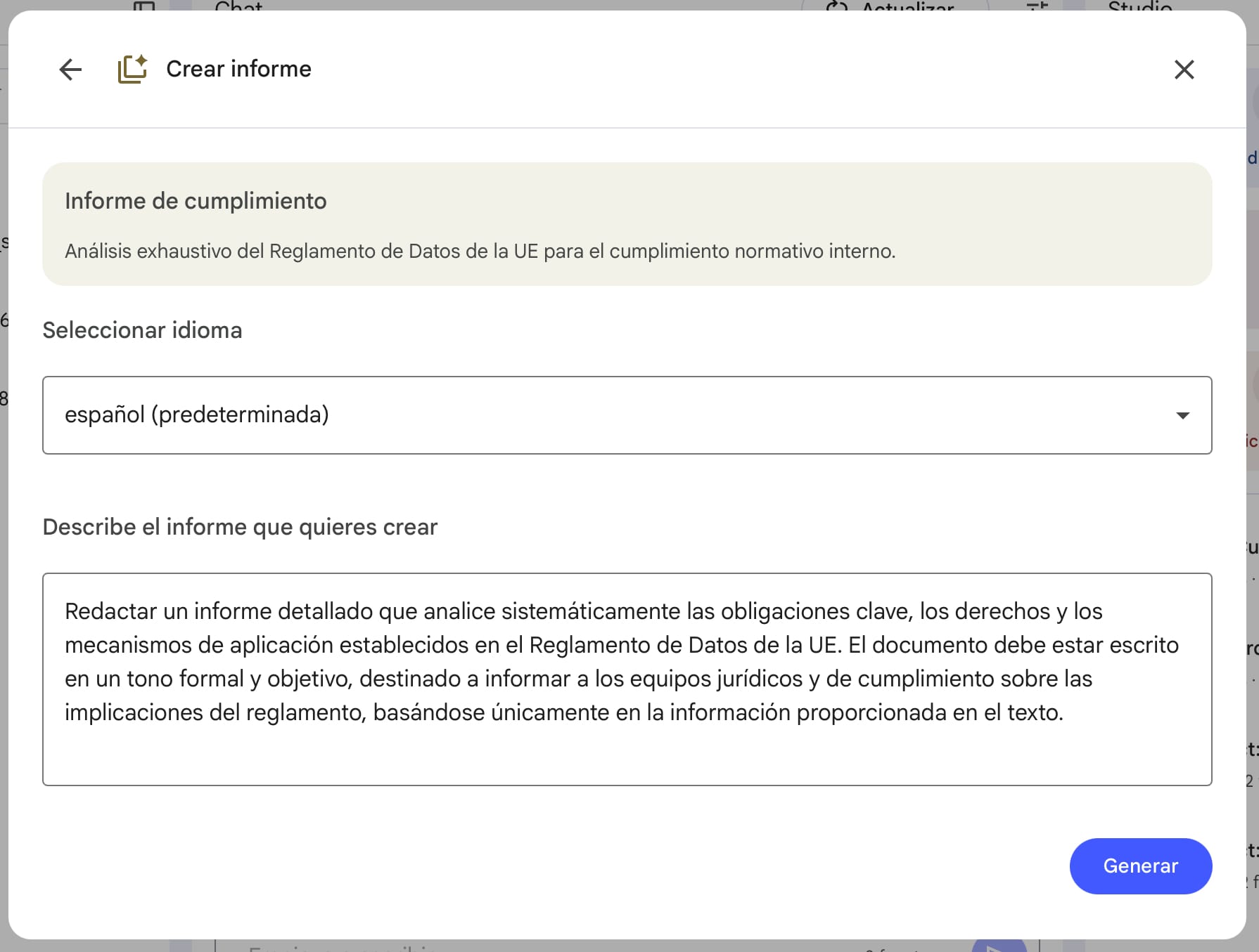 Usos legales de flash cards, cuestionarios e informes en NotebookLM